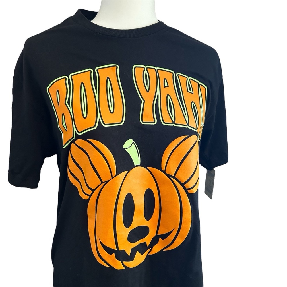 Disney Mickey Mouse Boo Yah Halloween Graphic Tee Shirt Size Medium Black